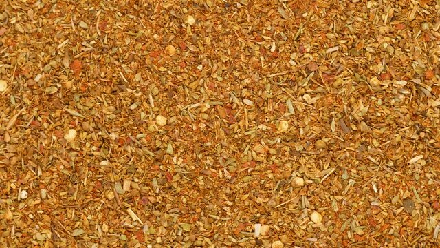 Seasoning for meat, rotation. Spice, close up.