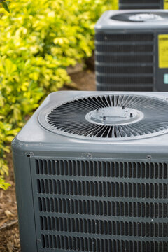 Air conditioning unit in garden