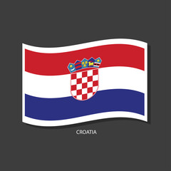 Croatia flag Vector waving with flags.