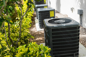 Air conditioning unit in garden