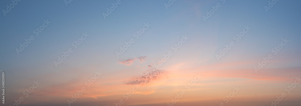 Wall mural panorama sky in pastel colors in the sunset