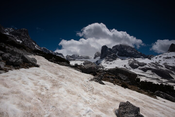 snow covered mountains