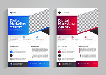 Corporate abstract colorful creative business flyer and brochure cover design template in A4 size.