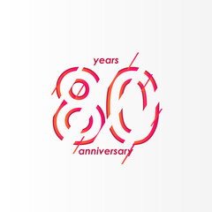 80 Years Anniversary Celebration Vector Template Design Illustration