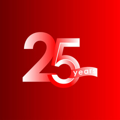 25 Years Anniversary Celebration Vector Template Design Illustration