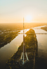 Sunset behind TV tower in Zakusala, Riga (shot on fullframe)
