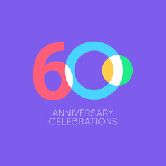60 Years Anniversary Celebration Vector Template Design Illustration