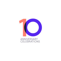 10 Years Anniversary Celebration Vector Template Design Illustration