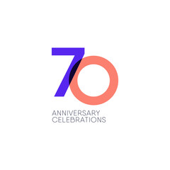 70 Years Anniversary Celebration Vector Template Design Illustration