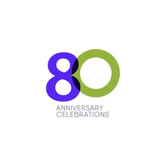 80 Years Anniversary Celebration Vector Template Design Illustration