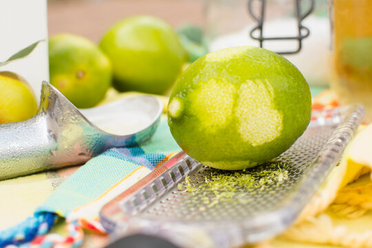 Studio shot of lime and grater
