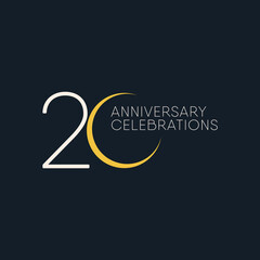 20 Years Anniversary Celebration Vector Template Design Illustration