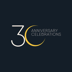 30 Years Anniversary Celebration Vector Template Design Illustration