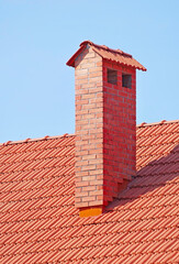  house from a red brick with a pipe
