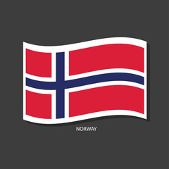 Norway flag Vector waving with flags.	