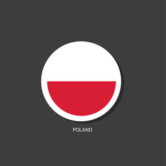 Poland flag Vector circle with flags.