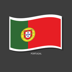 Obraz premium Portugal flag Vector waving with flags.