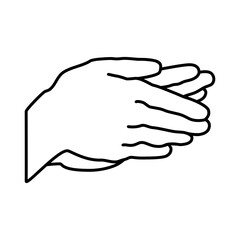 Human hand, palm. Vector illustration isolated on white background.