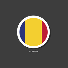 Romania flag Vector circle with flags.	