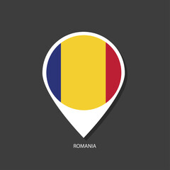 Fototapeta premium Romania flag Vector marker with flags.