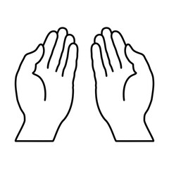 Human hand, palm. Vector illustration isolated on white background.