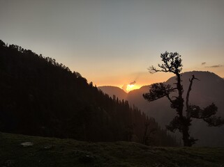 sunset in the mountains
