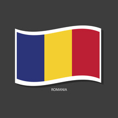 Romania flag Vector waving with flags.	