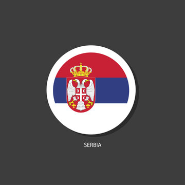 Serbia flag Vector circle with flags.	