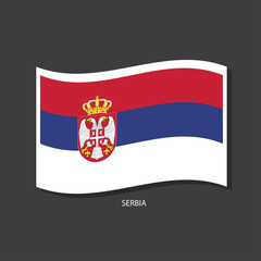 Serbia flag Vector waving with flags.	