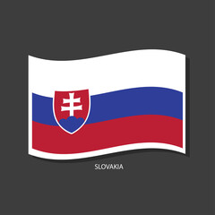 Slovakia flag Vector waving with flags.	
