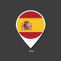 Spain flag Vector marker with flags.	