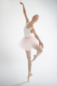 Defocused image of teenage (16-17) ballerina