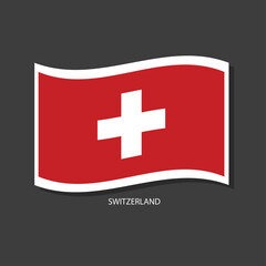 Obraz premium Switzerland flag Vector waving with flags.