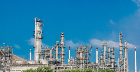 Industrial zone,The equipment of oil refining,Close-up of industrial pipelines of an oil-refinery...