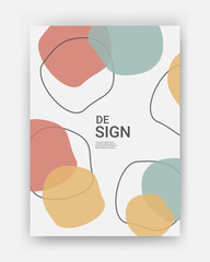 Minimalist poster design with composition of abstract organic shapes in a trendy contemporary collage style. Vector Illustration for Covers, wall hangings, books, social media stories, Pag etc.