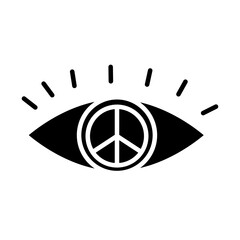 peace symbol in eye silhouette style icon © Jemastock