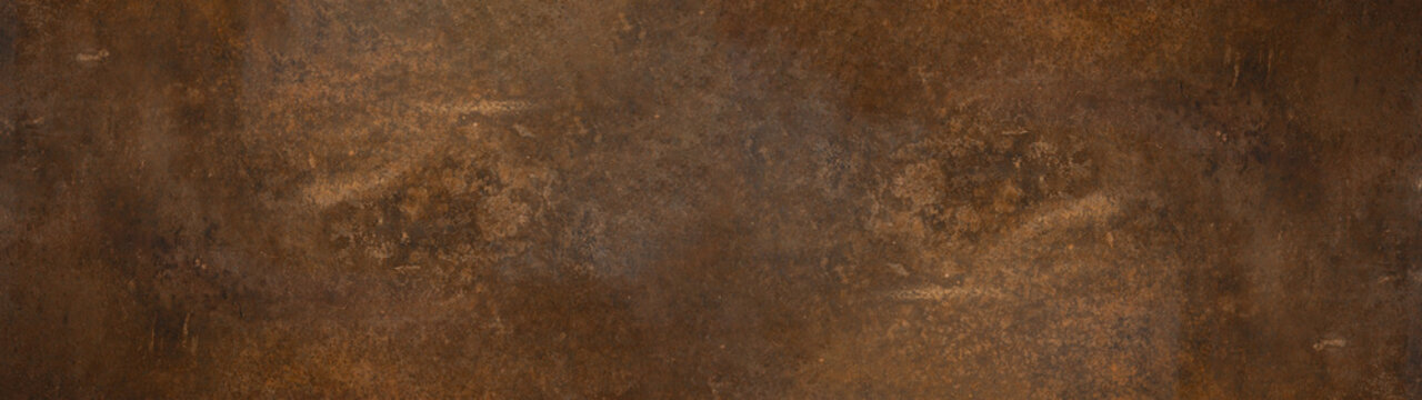 Grunge Rusty Dark Metal Background Texture Banner Panorama	