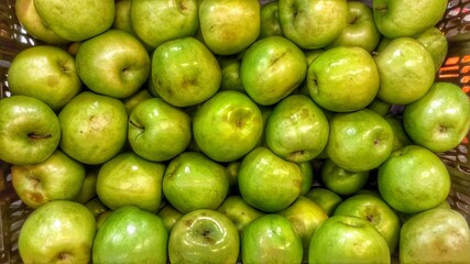 manzanas verdes, Granny Smith, frutos naturales