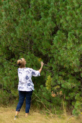 Senior woman in nature. Outdoor healthy lifestyle