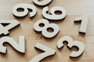 Wooden numbers