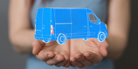 Transport Cardboard boxes, logistics and delivery concept digital 3d.