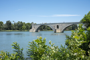 Fototapeta na wymiar Historical bridge Benezet of Avignon in France