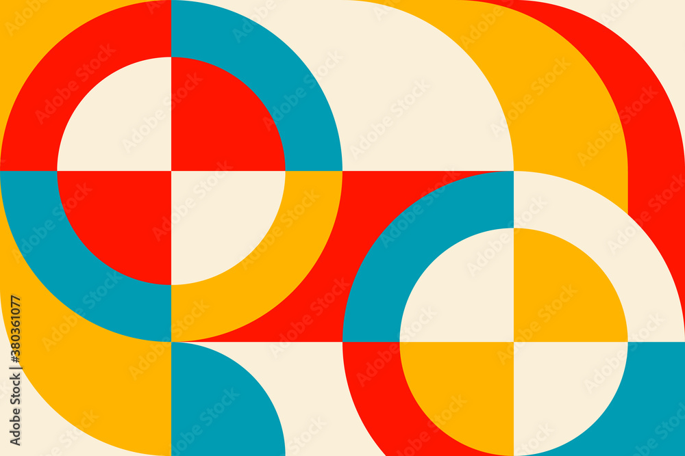 Wall mural abstract vector geometric pattern, background design in bauhaus style, for web design, business card