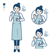 simple apron woman_smartphone-anger