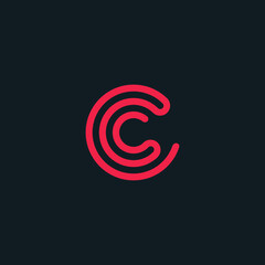 C logo Vector icon illustrations