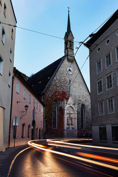 St. Blaise's Church, Light trails on old town street