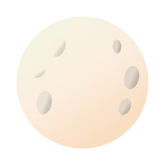 full moon night isolated icon