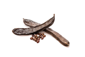Carob Fruit Isolated on White Background