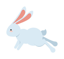 cute little rabbit jumping easter animal icon