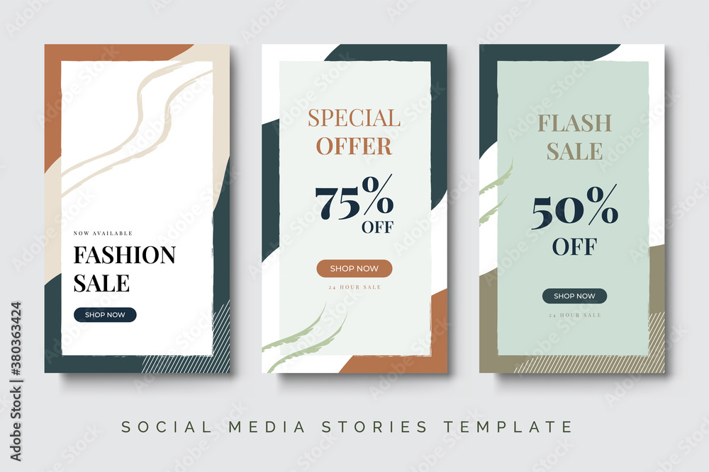 Poster social media stories and post creative vector set. background template with copy space for text and 